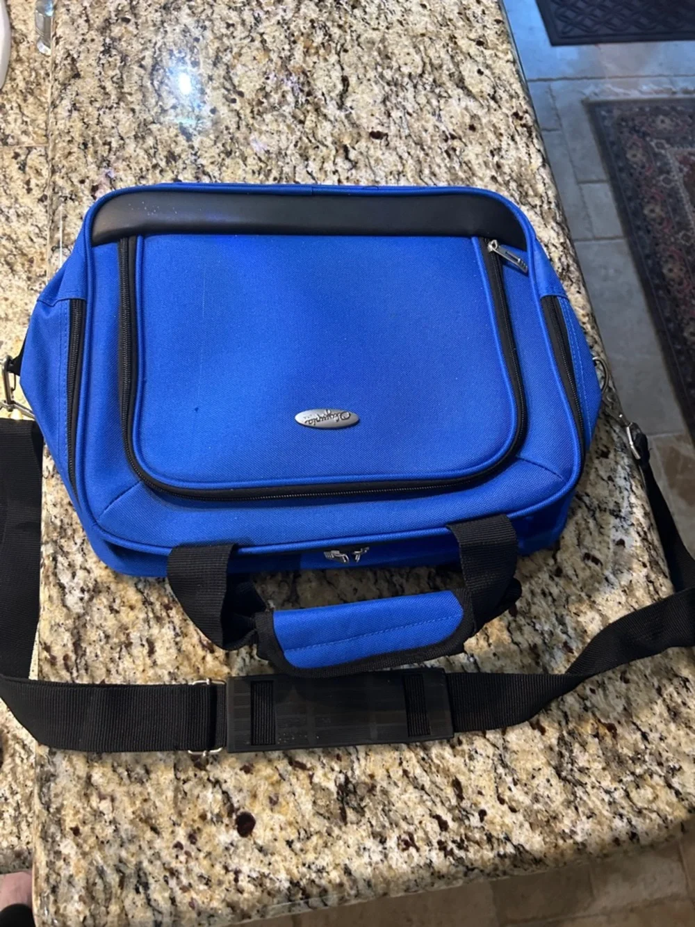 Blue Laptop Travel Bag with Black Trim